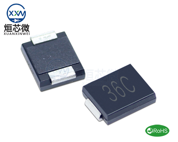 1.5SMC36CA參數(shù),TVS二極管1.5SMC36CA瞬態(tài)抑制二極管